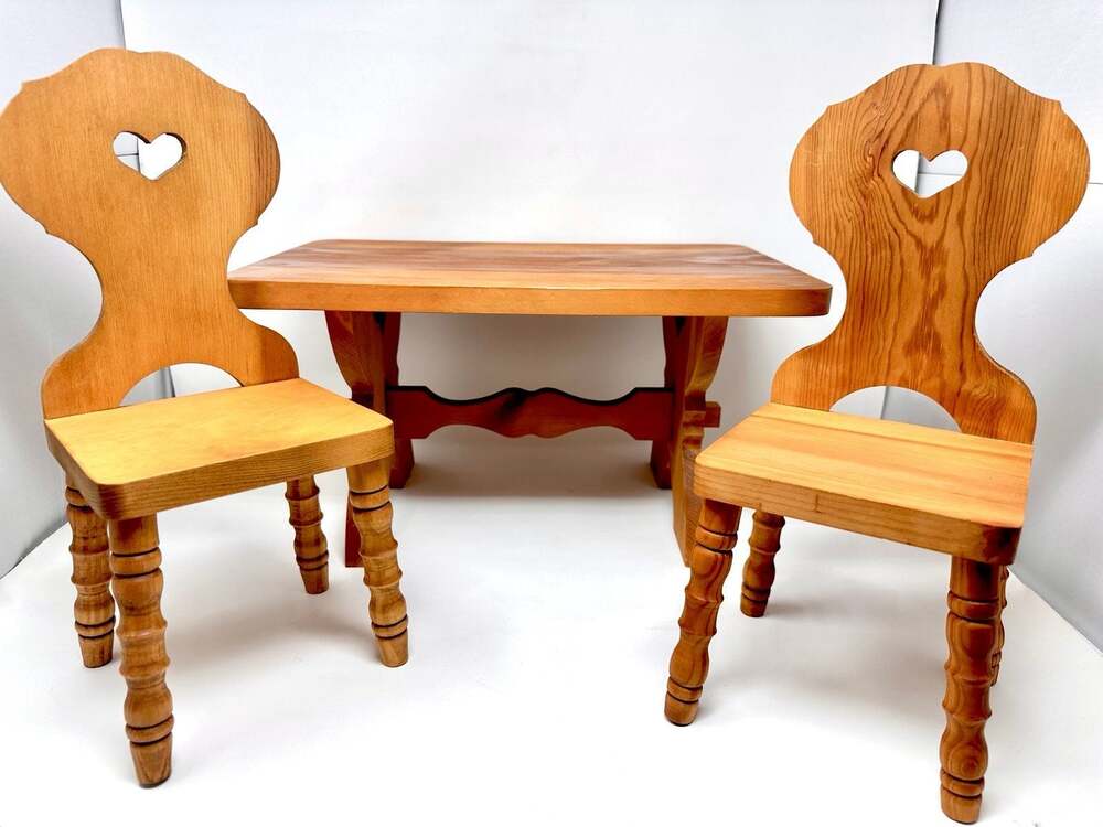 Kirsten’s Trestle Table & Chairs Pleasant Company Vintage American Girl - Picture 4 of 12